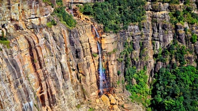Bing wallpaper May 13, 2023. Waterfall in Meghalaya, India (© Indranil Aditya/Alamy Stock Photo)