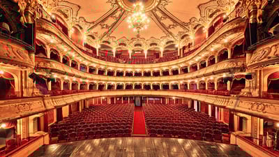 Bing wallpaper March 12, 2023. Lucian Blaga National Theater, Cluj-Napoca, Romania (© Thomas Mueller/Shutterstock)