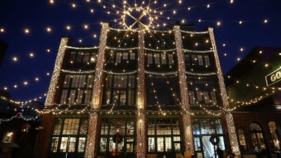 Bing wallpaper November 13, 2025. The 2020 Distillery Winter Village, Toronto (© Steve Russell/Toronto Star via Getty Images)