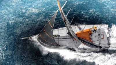 Bing wallpaper October 28, 2023. L'Open 60 Safran, Transat Jacques Vabre 2011, skipper Marc Guillemot co/skipper Yann Eliès, Bretagne (© Christophe Launay/Aurora Photos/Cavan Images/Alamy Stock Photo)