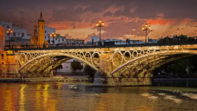 Bing wallpaper August 9, 2019. Seville, Spain’s Guadalquivir River and Triana Bridge (© Zu Sanchez Photography/Getty Images)