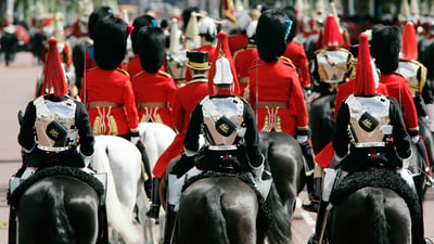 Bing wallpaper June 13, 2025. Trooping the Colour procession along The Mall in London, England, on June 16, 2007 (© Tim Graham Photo Library/Getty Images)