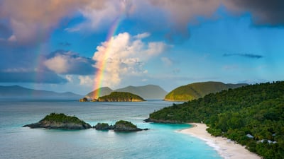 Bing wallpaper August 2, 2024. Trunk Bay, St. John, Virgin Islands National Park (© cdwheatley/Getty Images)
