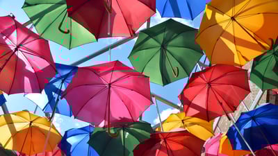 Bing wallpaper February 10, 2025. Art installation of umbrellas at Borough Market in London, England (© Malcolm P Chapman/Getty Images)