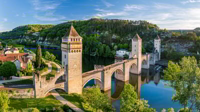Bing wallpaper August 12, 2021. Pont Valentré bridge, Cahors, France (© Reinhard Schmid/Huber/eStock Photo)