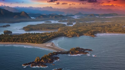 Bing wallpaper August 19, 2025. Aerial view of Vancouver Island, British Columbia (© edb3_16/Getty Images)
