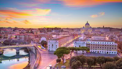 Bing wallpaper July 23, 2025. Vatican City with St. Peter's Basilica (© RudyBalasko/Getty Images)