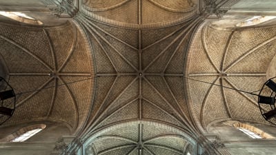 Bing wallpaper March 12, 2026. Voûtes de Notre-Dame de Bon-Port, Les Sables-d'Olonne (© Helmut Meyer zur Capellen/Alamy)