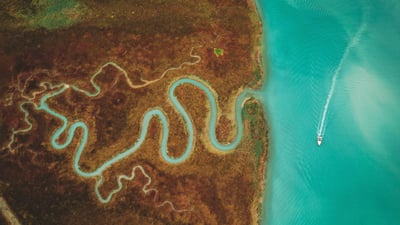 Bing wallpaper May 17, 2025. A delta in the Venetian Lagoon, Italy (© Dimitri Weber/Amazing Aerial Agency)