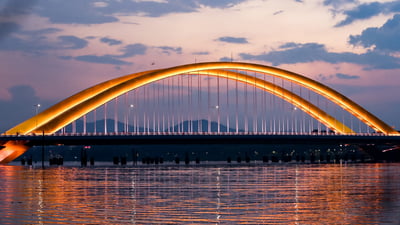 Bing wallpaper October 21, 2026. Nguyen Hoang Bridge over the Perfume River, Hue, Vietnam (© VU PHAM VAN/Getty Images)