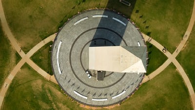 Bing wallpaper August 2, 2019. Aerial view of the Washington Monument in Washington, DC (© NASA Photo/Alamy)