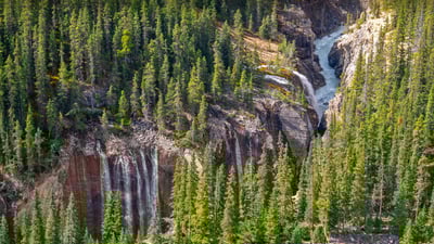 Bing wallpaper June 14, 2023. Waterfalls in Sunwapta Valley, Jasper National Park, Canada (© Delpixart/Getty Images)