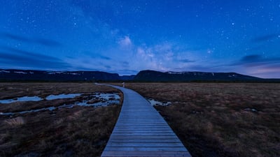 Bing wallpaper May 29, 2023. Boardwalk on hiking trail to Western Brook Pond in Gros Morne National Park (© Cavan Images - Offset/Shutterstock)