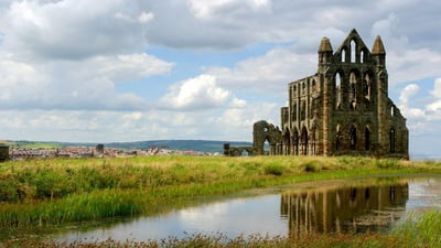 Bing wallpaper February 17, 2024. Whitby Abbey, North Yorkshire, England (© Kev Hill/Moment/Getty Images)