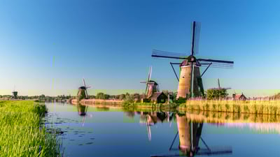 Bing wallpaper May 14, 2022. Windmills, Kinderdijk, Netherlands (© Achim Thomae/Getty Images)