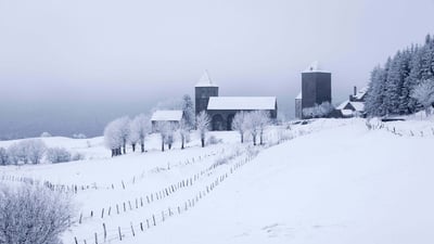 Bing wallpaper January 16, 2022. Église Notre-Dame-des-Pauvres, Aubrac, Aveyron (© CAVALIER Michel/hemis.fr/Alamy photo stock)