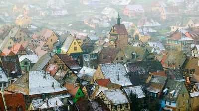 Bing wallpaper December 18, 2021. Riquewihr, Haut-Rhin, France (© Walter Bibikow/eStock Photo)
