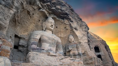 Bing wallpaper February 11, 2025. Yungang Grottoes, Datong, Shanxi province, China (© Eric Yang/Getty Images)